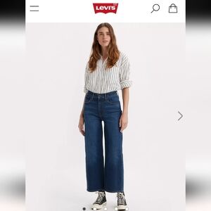 Levi's High-Rise Wide-Leg Jeans in Indigo Blue Sz 29